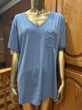 Columbia Men's Heathered Slate Blue V-Neck Pocket Tee
